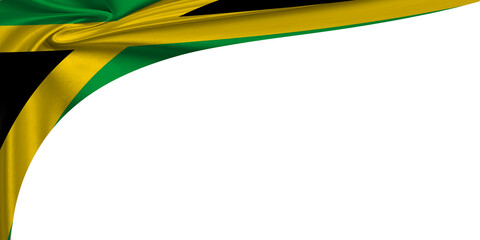 White background with flag of Jamaica. 3d illustration