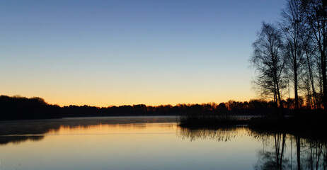 Morgendämmerung am Angelteich bei Mantinghausen