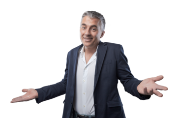 Careless confused man smiling and shrugging