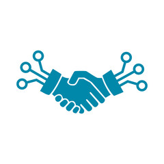 Handshake icon isolated on transparent background