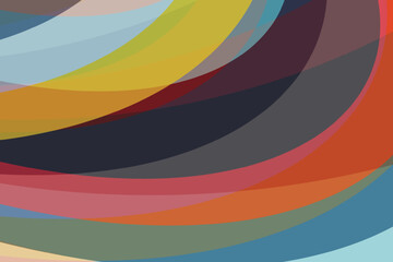 Colorful Wave Line Abstract Pattern Background. 1970s Retro Style. Vector Illustration