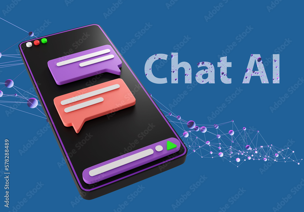 Poster ai bot in phone. chat smartphone. ai language model on phone. cellphone for using chat ai. applicati
