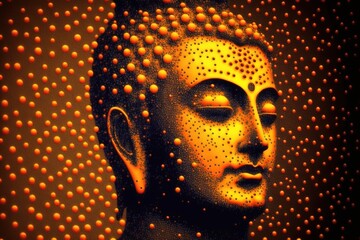 Buddha graphic design illustration background, generative ai