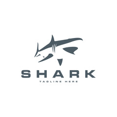 shark simple negative space logo