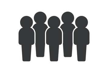 立っている5人の人のアイコン･ピクトグラム - チーム･集団のイメージ
