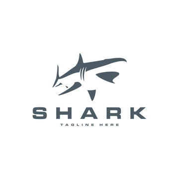 Shark Simple Negative Space Logo