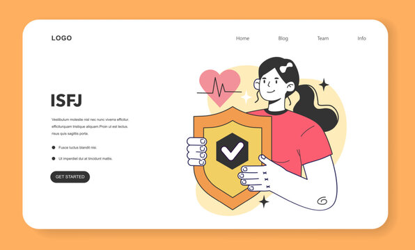 ISFJ MBTI type. Character with introverted, observant, feeling,