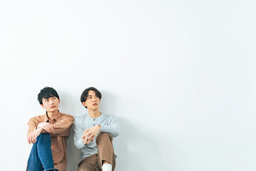 Fototapeta premium 若い男性二人のポートレート