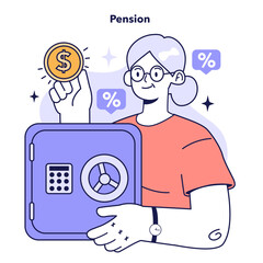 Family budgeting. Retirement savings. Future pension plan. Senior