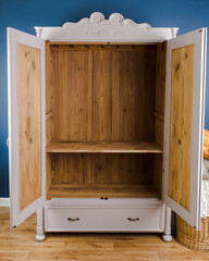 Old wardrobe after renovation painted in new color