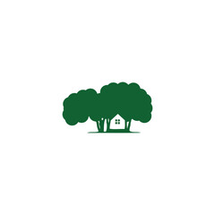 house shaped tree logo abstract