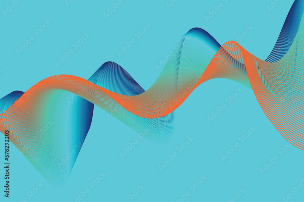 Poster colorful gradient lines. wave abstract background. modern poster with gradient 3d flow shape. innova