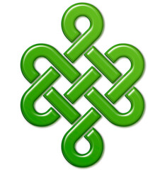 Celtic symbol made with celtic knots, Irish green. Symbol made with Celtic knots to use in designs for St. Patrick's Day.