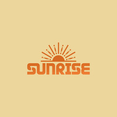 Cool and aesthetic sunrise icon template logo