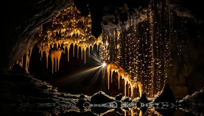 Underground Dripstone Cave Inside