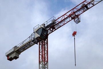 Construction crane and sky in background