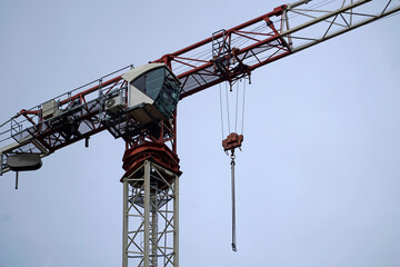 Construction crane and sky in background