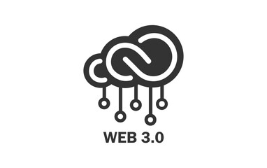 Web 3.0 advanced internet technology icon. Web 3.0 internet vector icon. Suitable for applications or web pages. Illustration of the new blockchain technology of the future in the Internet 3.0
