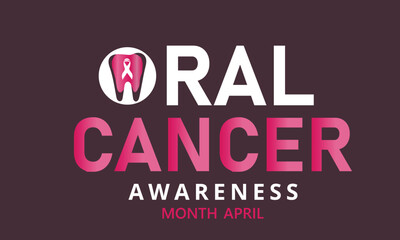 Oral Cancer Awareness Month. Template for background, banner, card, poster 