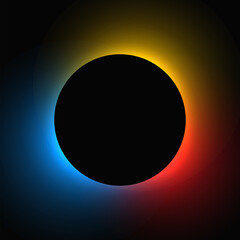 Circle illuminate light frame with color gradient