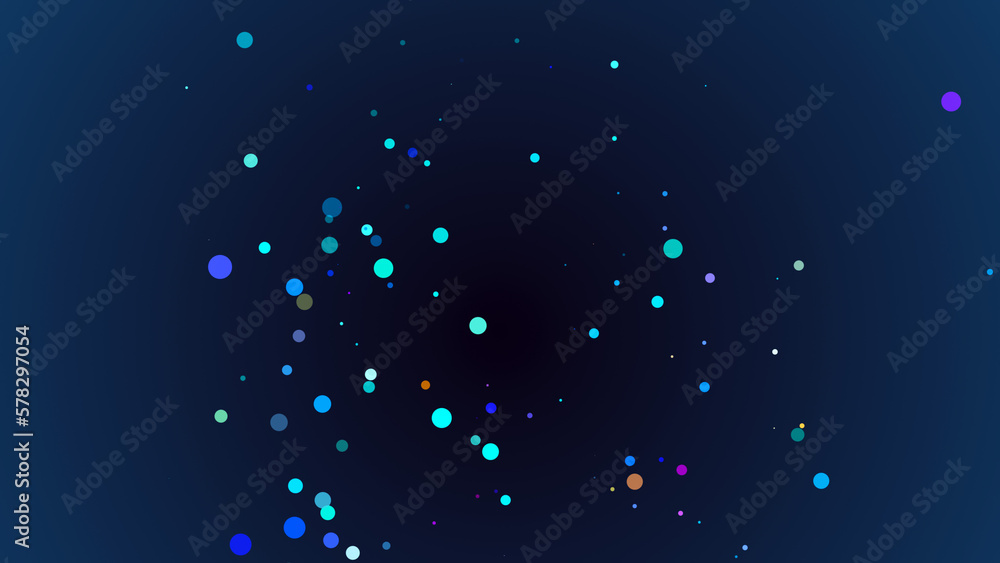 Poster abstract 3d sphere. futuristic dots background. colored music surface. 3d rendering.