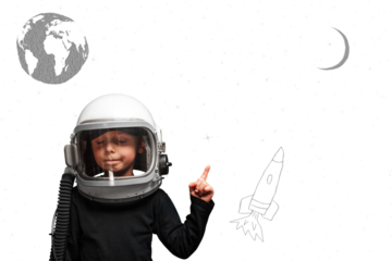 child wants to fly an airplane wearing an airplane helmet