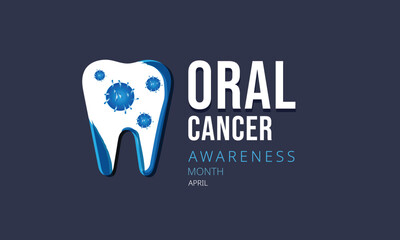 Oral Cancer Awareness Month. Template for background, banner, card, poster 