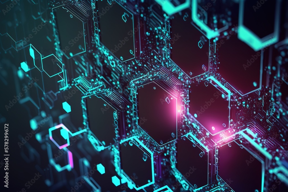 Poster futuristic data flow, data transfer technology. cyberpunk, big data and cybersecurity. cyberspace, b