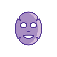 Facial sheet mask thin line icon. Modern vector illustration for beauty shop.