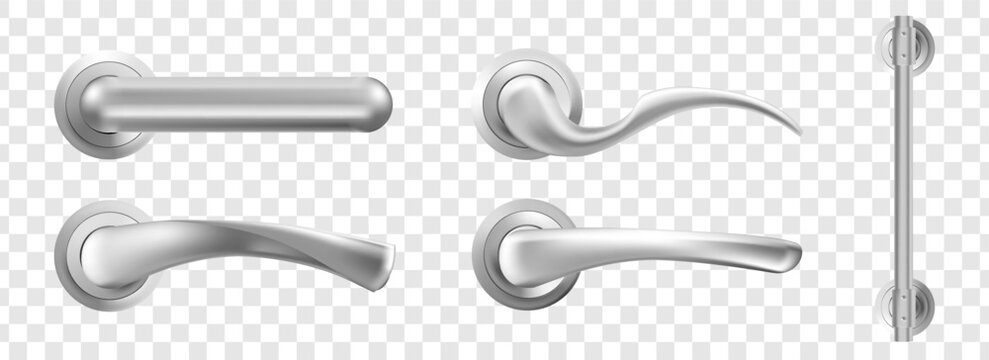 Set of realistic door knob in a transparent background. Door knob collection