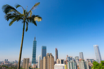 Fototapeta na wymiar 台湾 台北市 象山、展望台（永春崗公園）から見る台北の街並み