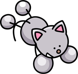 寝そべるにゃんまるのイラスト　猫