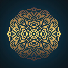 Luxury ornamental mandala design background in gold color vector