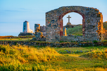 Twr Mawr Lighthouse and St Dwynwen's Church, Wales