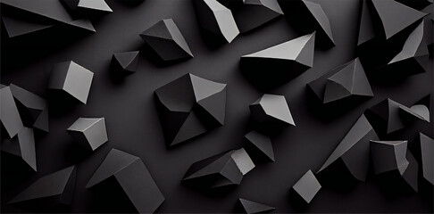 Abstract dark background illustration with geometric graphic elements. Ai generative illustration. 