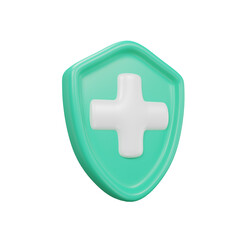 Obraz premium shields protect icon 3D illustration medical assets