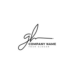 Gh Initial signature logo vector design