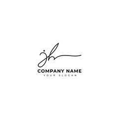 Jh Initial signature logo vector design