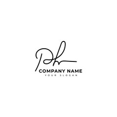 Ph Initial signature logo vector design