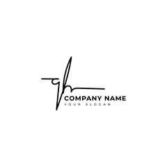 Qh Initial signature logo vector design