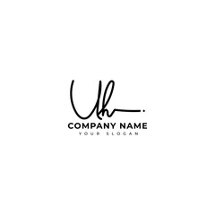 Uh Initial signature logo vector design