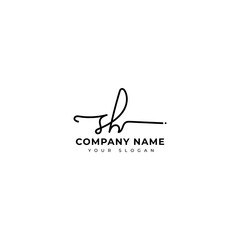 Sh Initial signature logo vector design