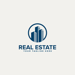 Real Estate Logo. Luxury Logo. Construction Architecture Building Logo Design Template Element