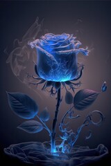 blue roses. Generative AI