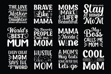 Best Mom Mother's Day T-Shirt Design Bundles. Happy Mother's Day