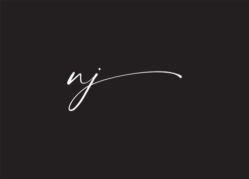 Alphabet letters Initials Monogram NJ logo design