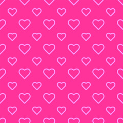 Endless seamless pattern of hearts  Pink vector hearts. For wrapping paper cloth print. Vector illustration Textile swatch Fabric design. Pattern with hearts. Celebration. Linear Heart. Stylish design