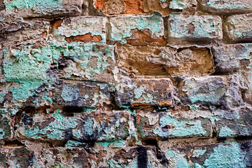 abstract background of pork white brick near the shelling. War