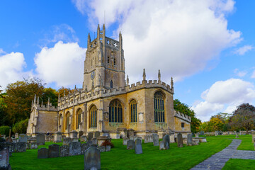 Fototapeta na wymiar St Mary Church, in Fairford, the Cotswolds