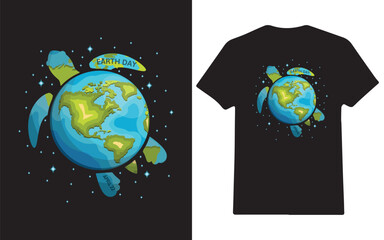 Earth Day 2023 Restore Earth Sea Turtle Art Save the Planet T-Shirt design